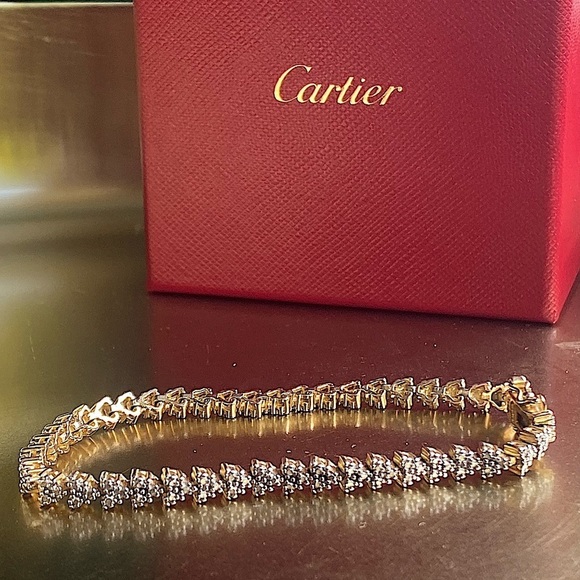 Sterling silver gold plated diamond pavè bracelet